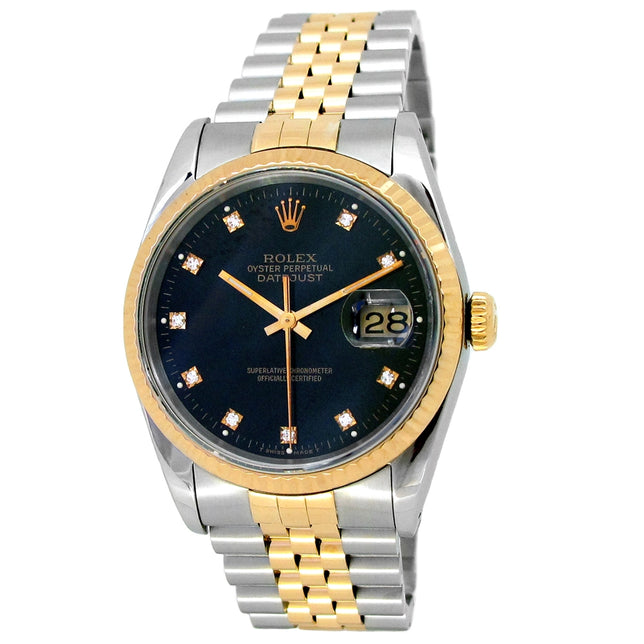 36mm Rolex 18k Yellow Gold and Stainless Steel Oyster Perpetual Datejust Watch