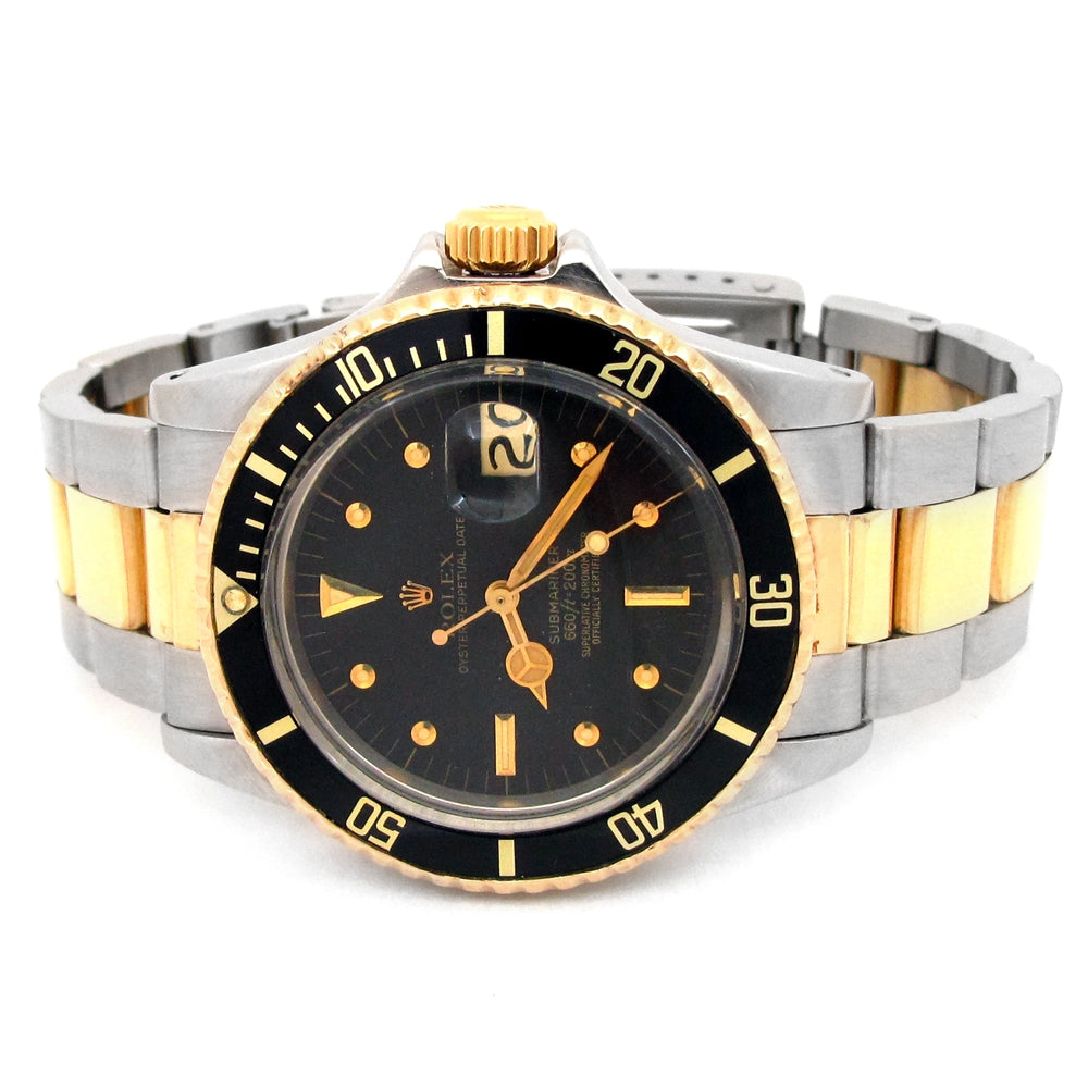 40mm Rolex 18k Yellow Gold & Stainless Steel Oyster Perpetual Rare Vintage Submariner Watch