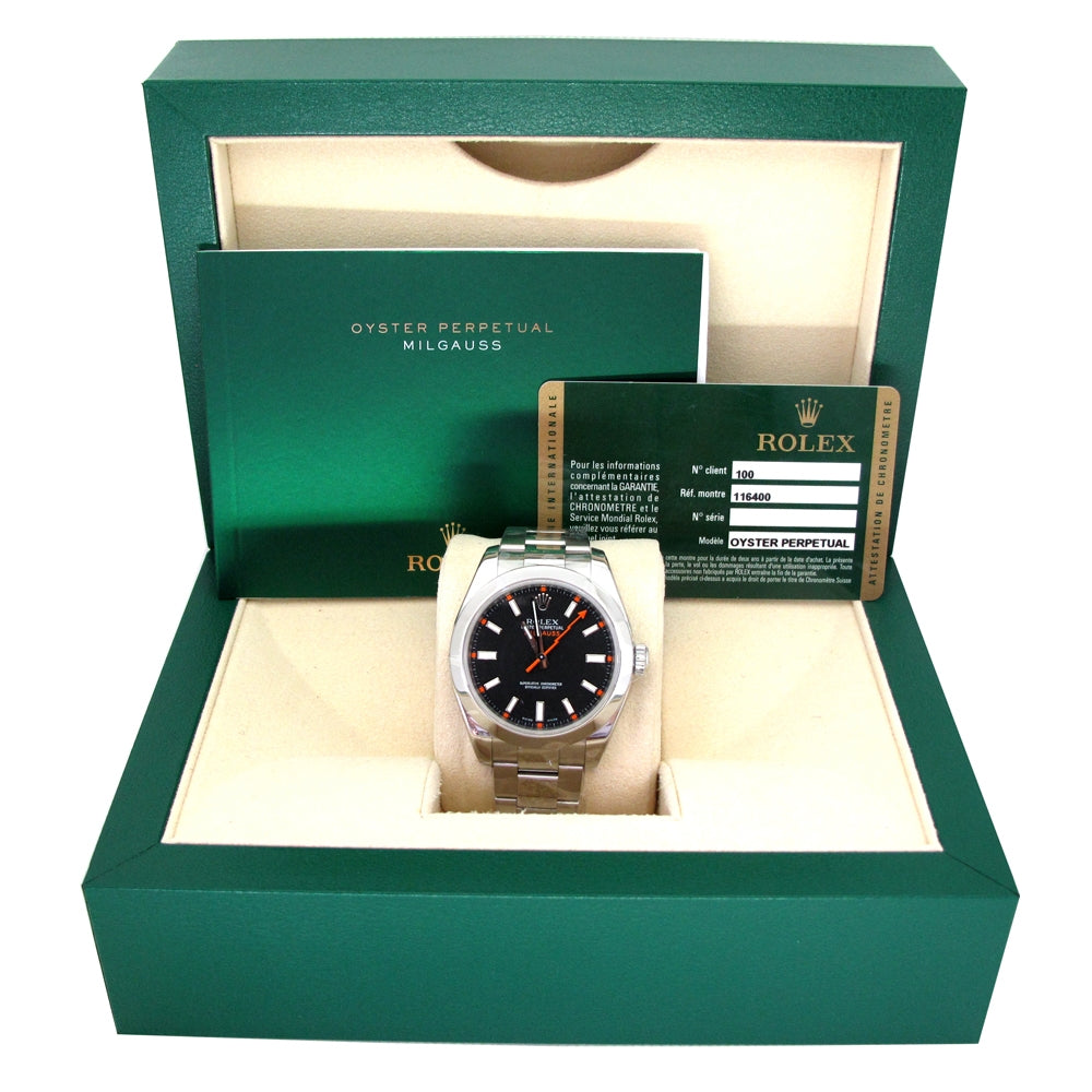 40mm Rolex Stainless Steel Oyster Perpetual Milgauss Watch