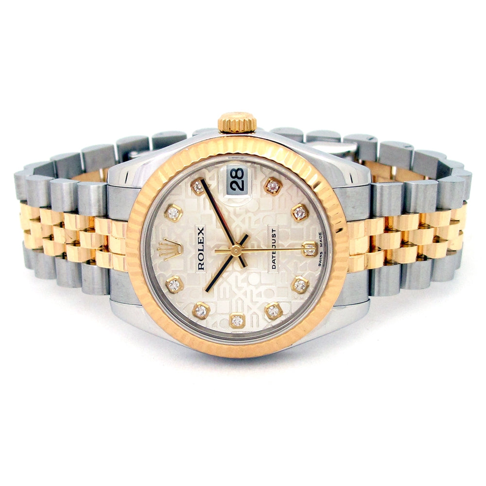 31mm Rolex 18k Yellow Gold and Stainless Steel Oyster Perpetual Datejust Watch