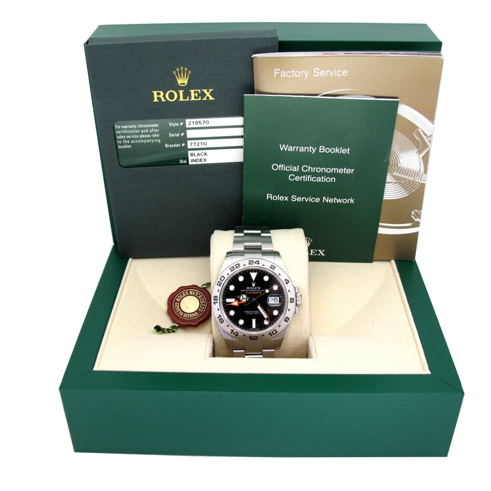 42mm Rolex Stainless Steel Oyster Perpetual Explorer II Watch