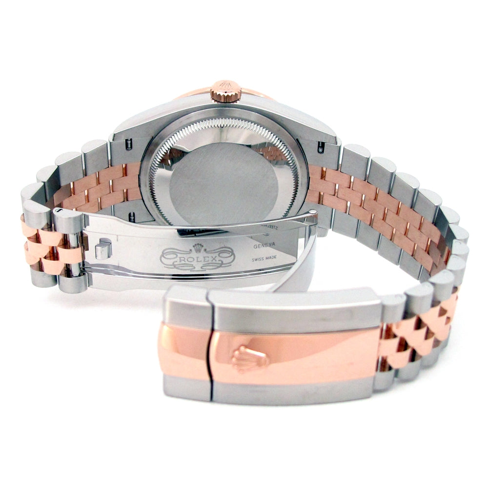 36mm Rolex 18k Rose Gold and Stainless Steel Oyster Perpetual Datejust Watch