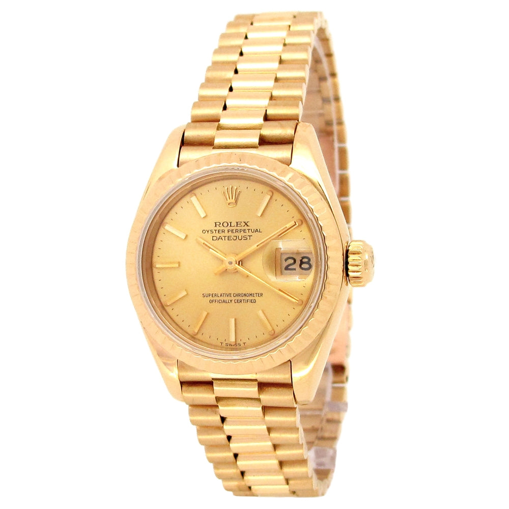 26mm Rolex 18k Yellow Gold Oyster Perpetual Datejust Watch