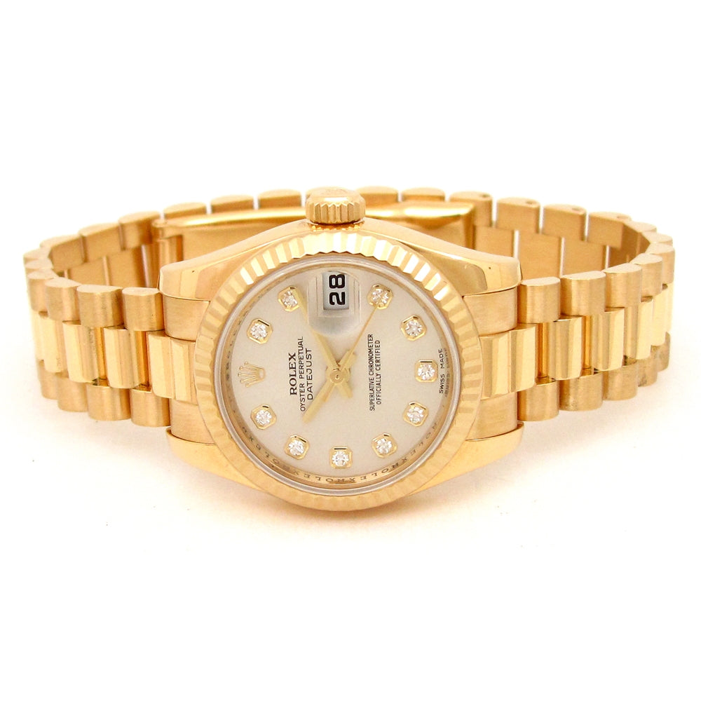 26mm Rolex 18k Yellow Gold Oyster Perpetual Datejust Watch