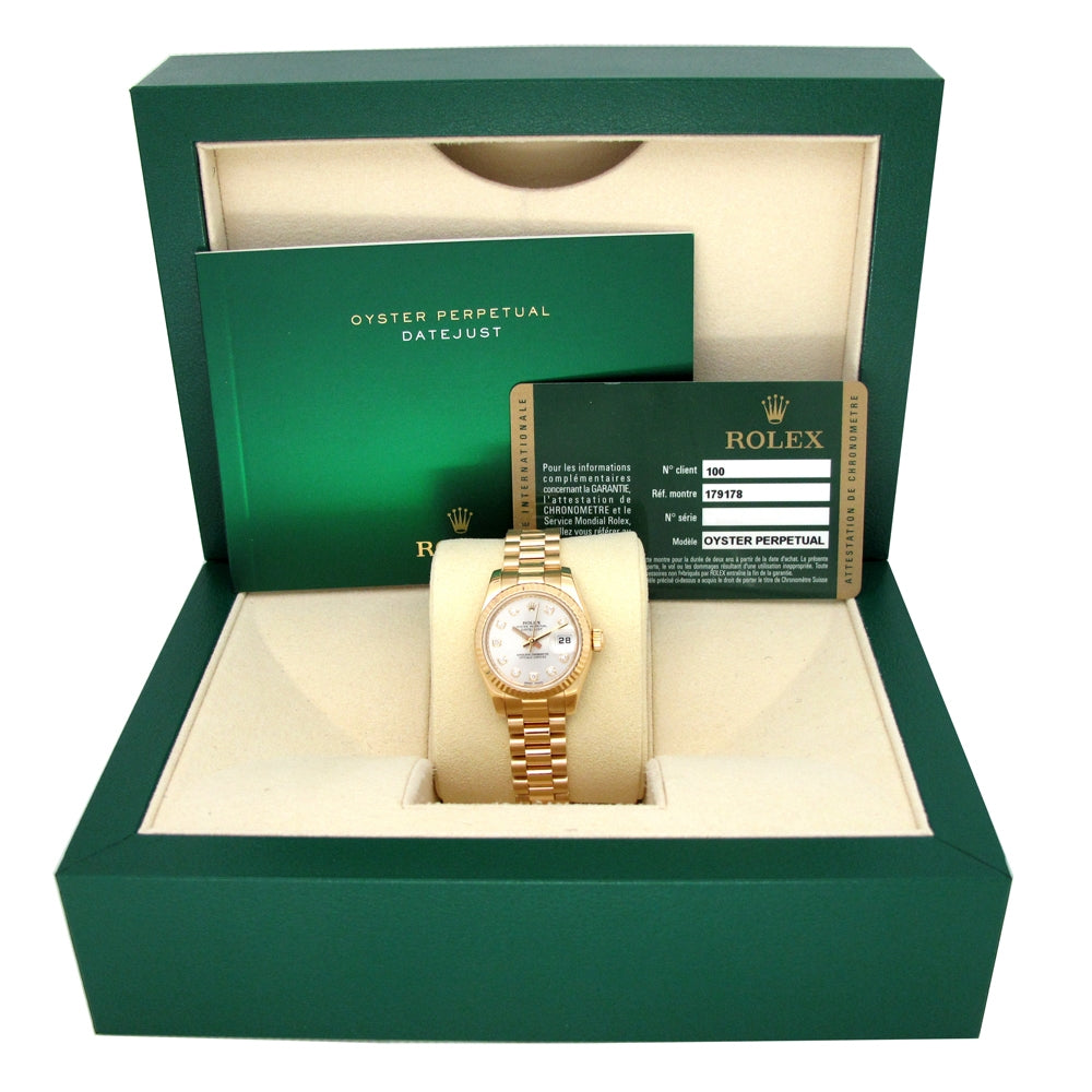 26mm Rolex 18k Yellow Gold Oyster Perpetual Datejust Watch