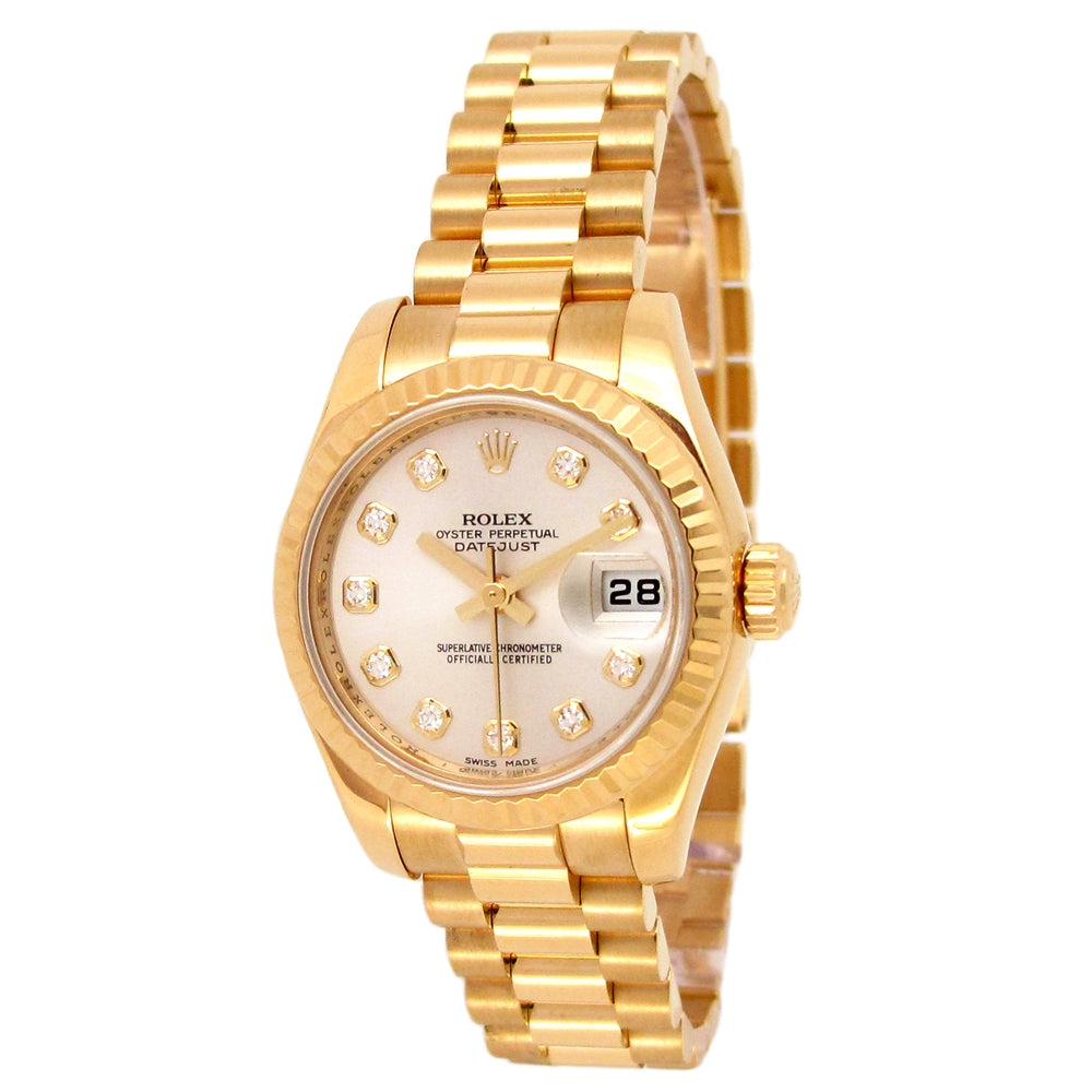 26mm Rolex 18k Yellow Gold Oyster Perpetual Datejust Watch