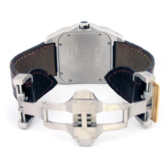 41mm Cartier 18k Yellow Gold and Stainless Steel Santos 100 Cartier Watch
