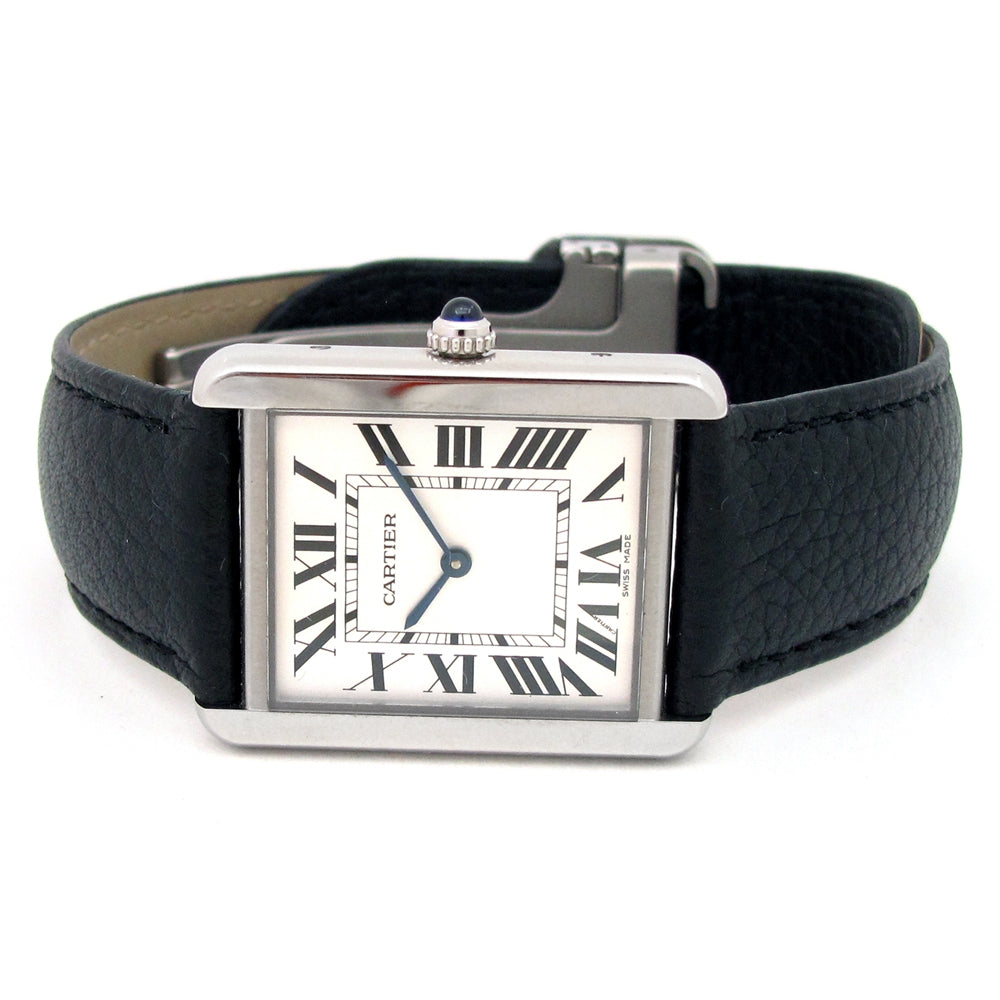 Large Cartier Stainless Steel Tank Solo Quartz Watch