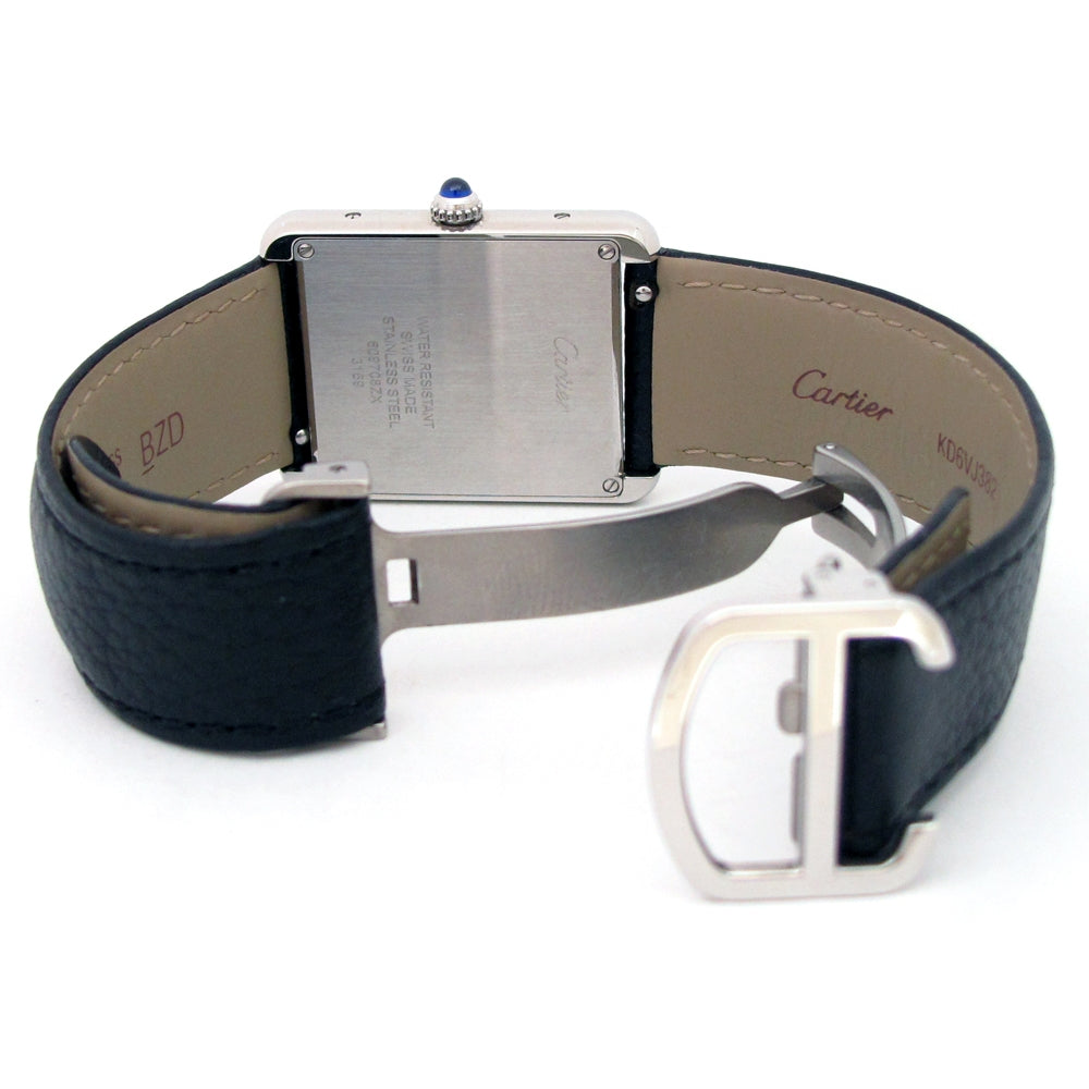 Large Cartier Stainless Steel Tank Solo Quartz Watch