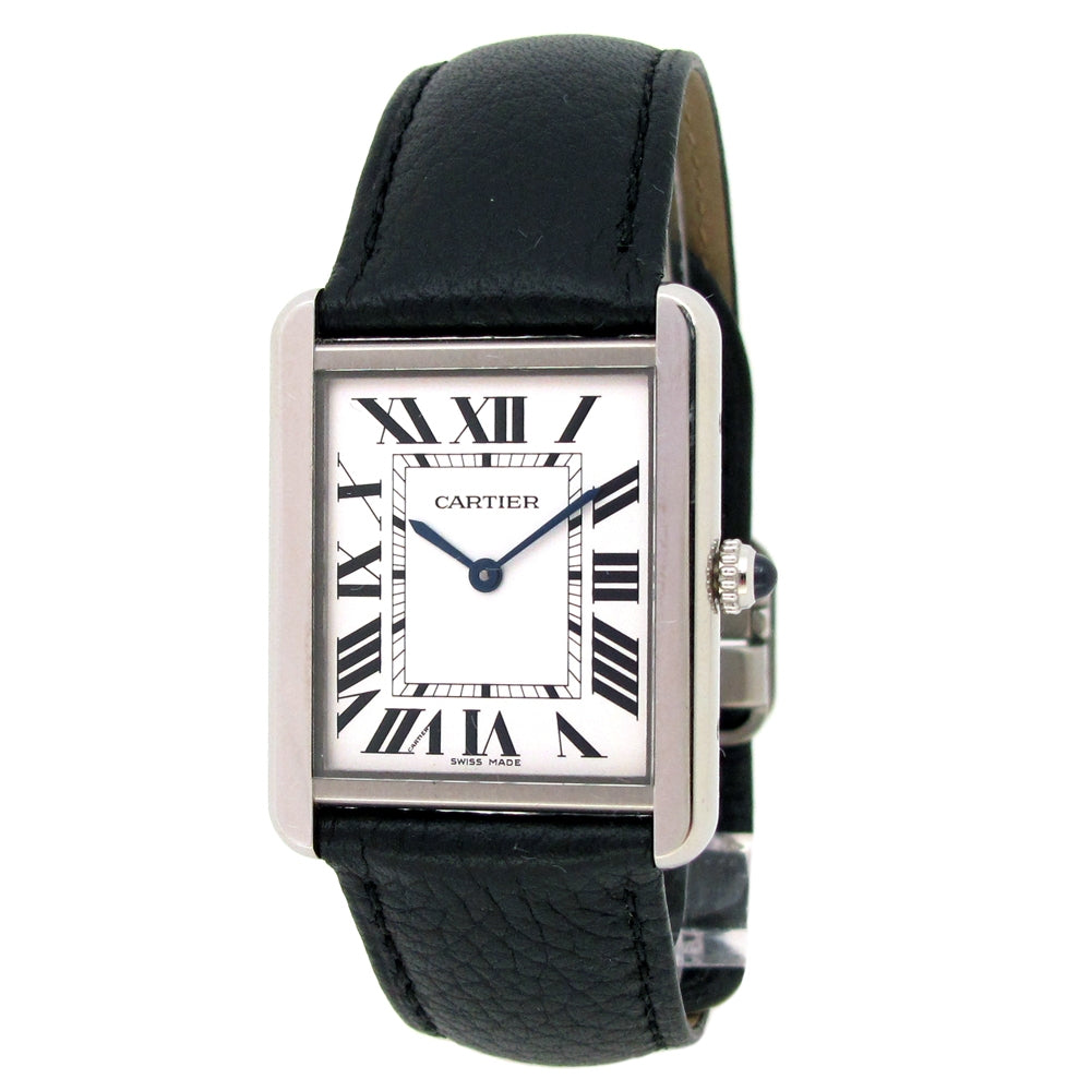 Large Cartier Stainless Steel Tank Solo Quartz Watch