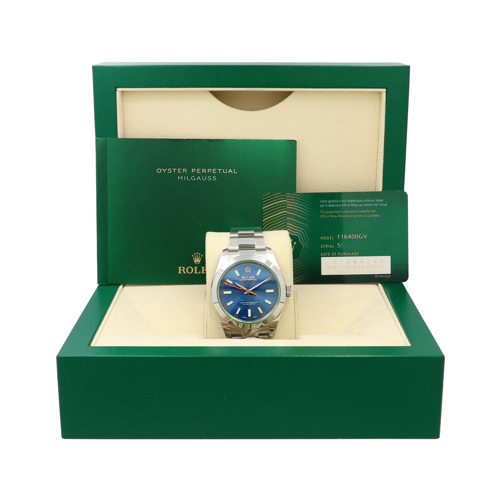 40mm Rolex Stainless Steel Oyster Perpetual Milgauss Watch