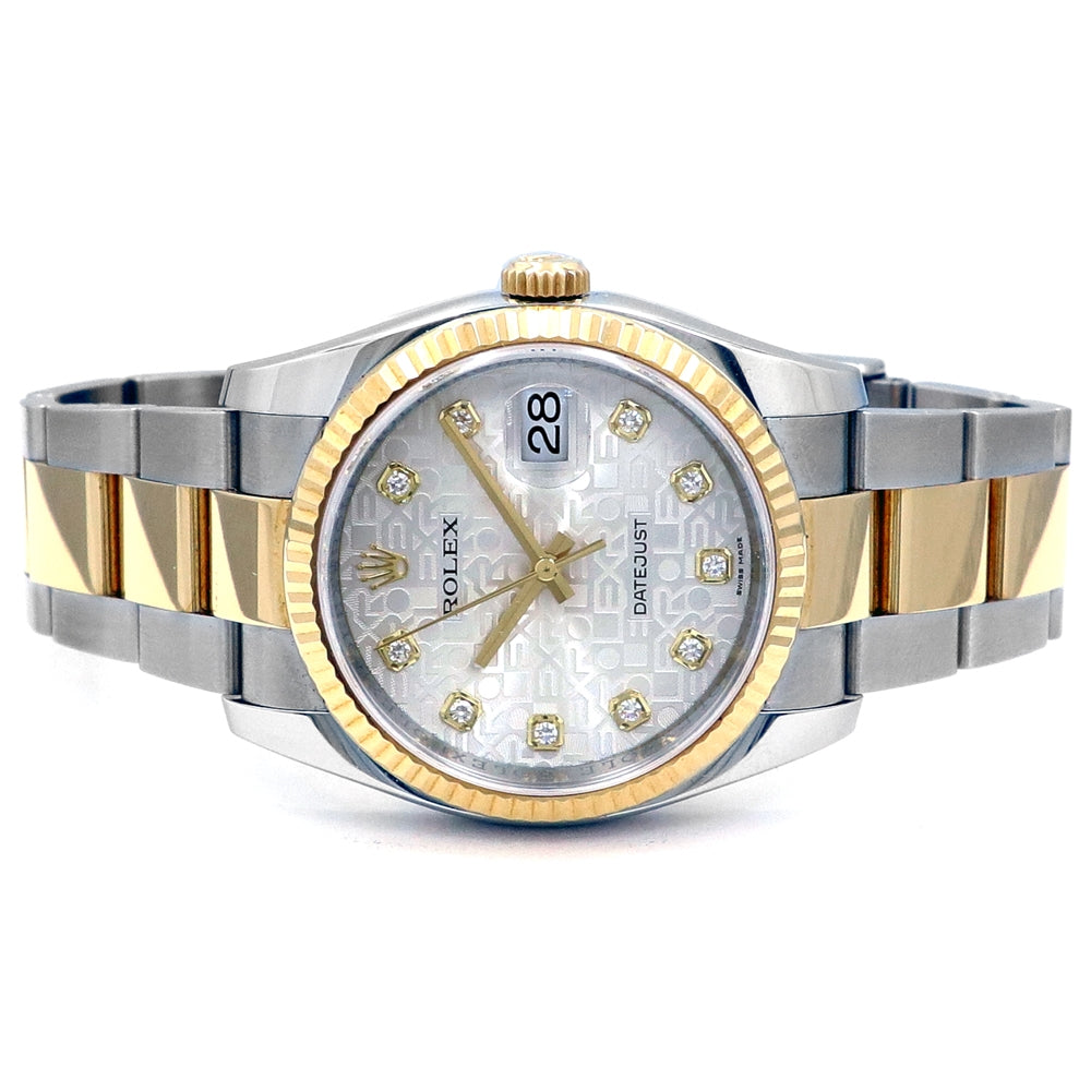 36mm Rolex 18K Yellow Gold and Stainless Steel Oyster Perpetual Datejust Watch