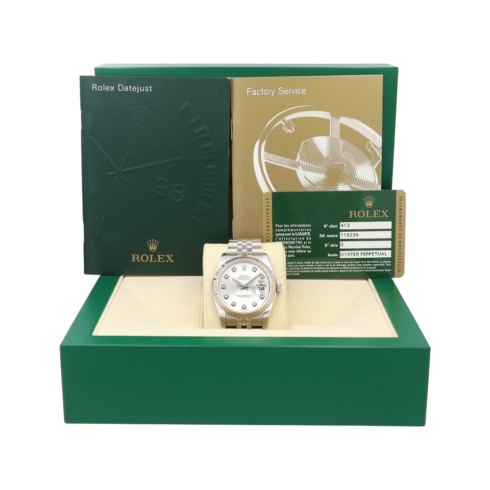 36mm Rolex Stainless Steel Oyster Perpetual Datejust Watch