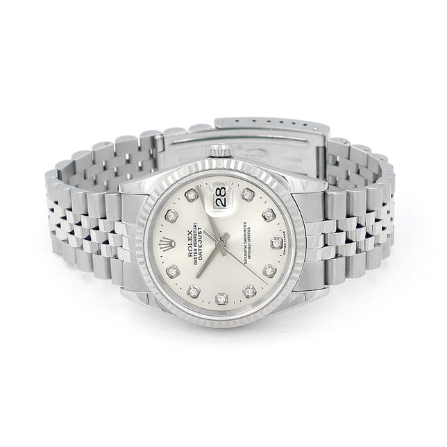36mm Rolex Stainless Steel Datejust Watch 16234