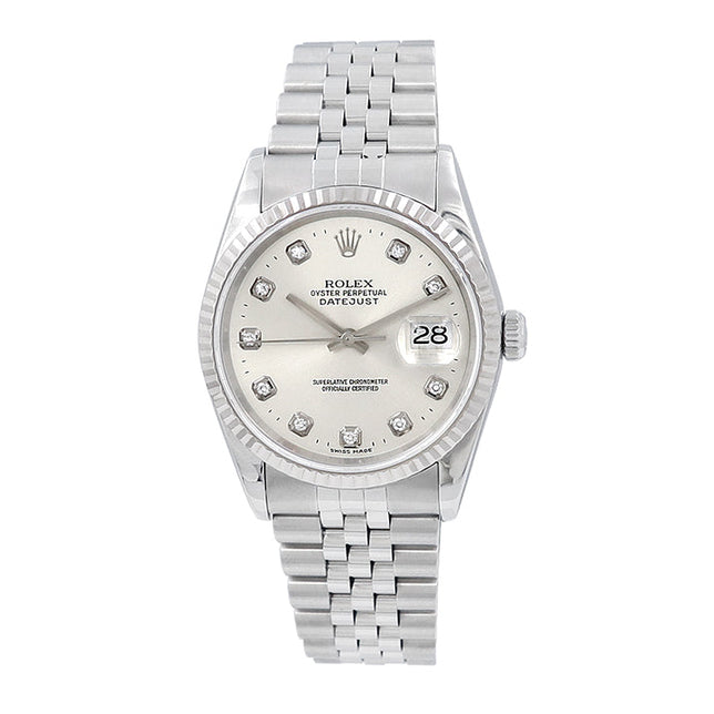 36mm Rolex Stainless Steel Datejust Watch 16234
