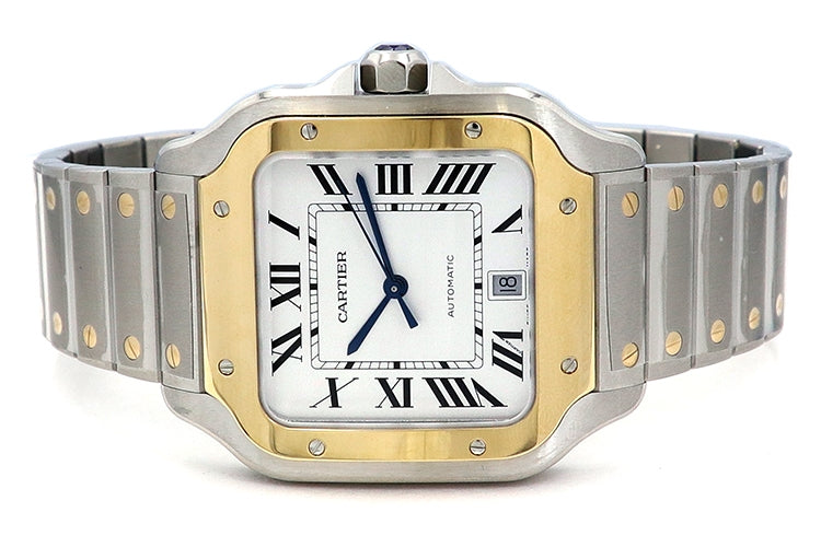 39.8mm Cartier 18k Yellow Gold and Stainless Steel Santos de Cartier W2SA0009