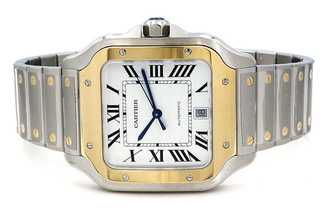 39.8mm Cartier 18k Yellow Gold and Stainless Steel Santos de Cartier W2SA0009