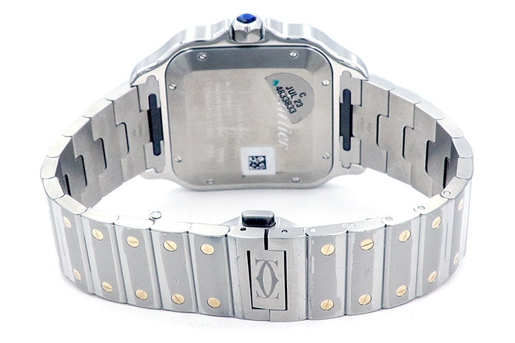 39.8mm Cartier 18k Yellow Gold and Stainless Steel Santos de Cartier W2SA0009