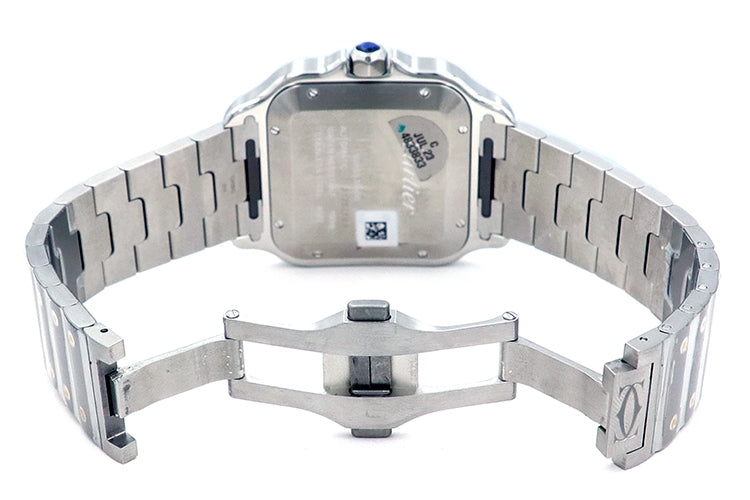 39.8mm Cartier 18k Yellow Gold and Stainless Steel Santos de Cartier W2SA0009