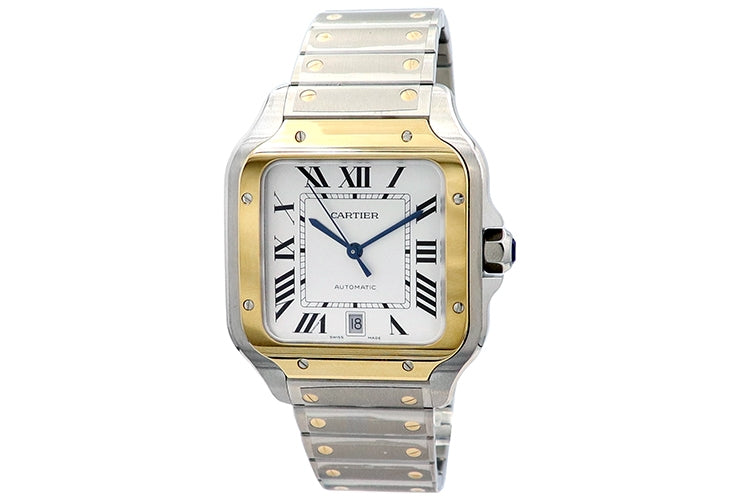 39.8mm Cartier 18k Yellow Gold and Stainless Steel Santos de Cartier W2SA0009