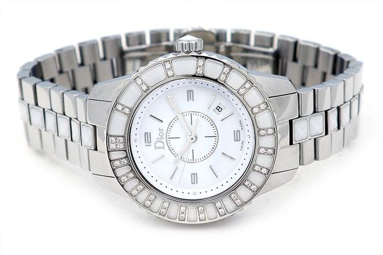 33mm Stainless Steel Dior Christal Quartz Watch CD112113
