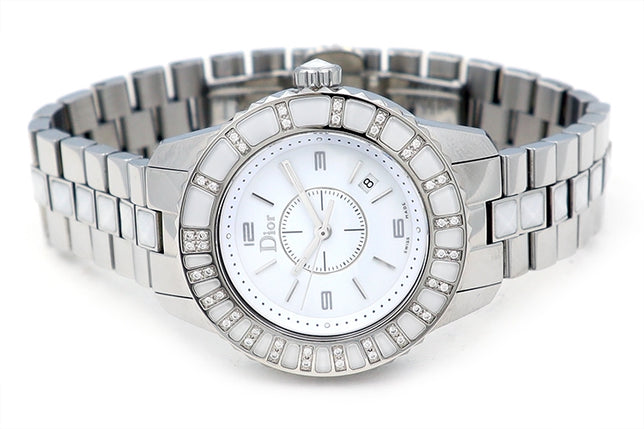 33mm Stainless Steel Dior Christal Quartz Watch CD112113