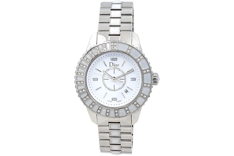 33mm Stainless Steel Dior Christal Quartz Watch CD112113