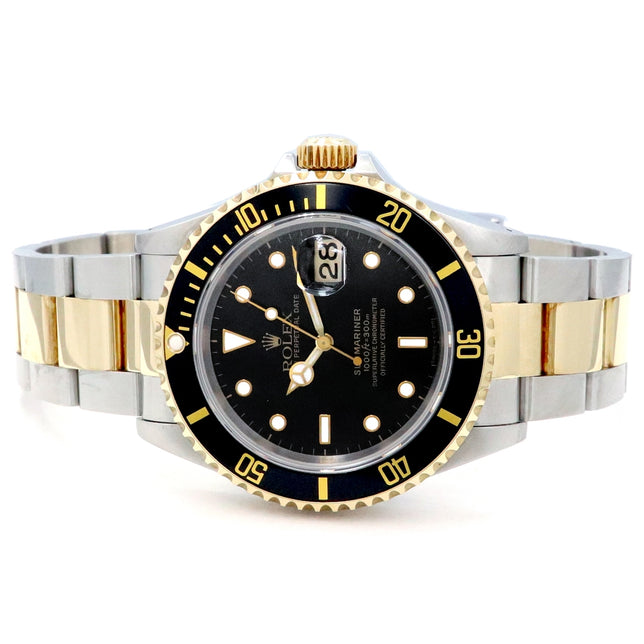 40mm Rolex 18K Yellow Gold & Stainless Steel Oyster Perpetual Submariner Watch