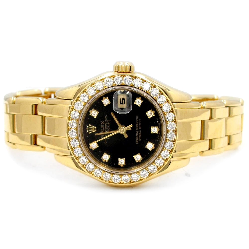 29mm Rolex 18k Yellow Gold Oyster Perpetual Pearlmaster Datejust Watch