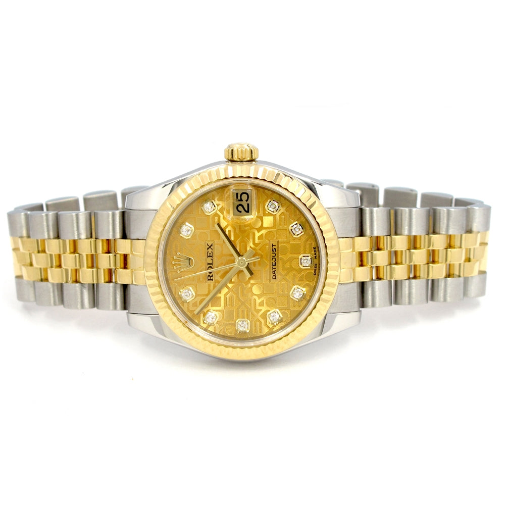 31mm Rolex 18k Yellow Gold and Stainless Steel Oyster Perpetual Datejust Watch
