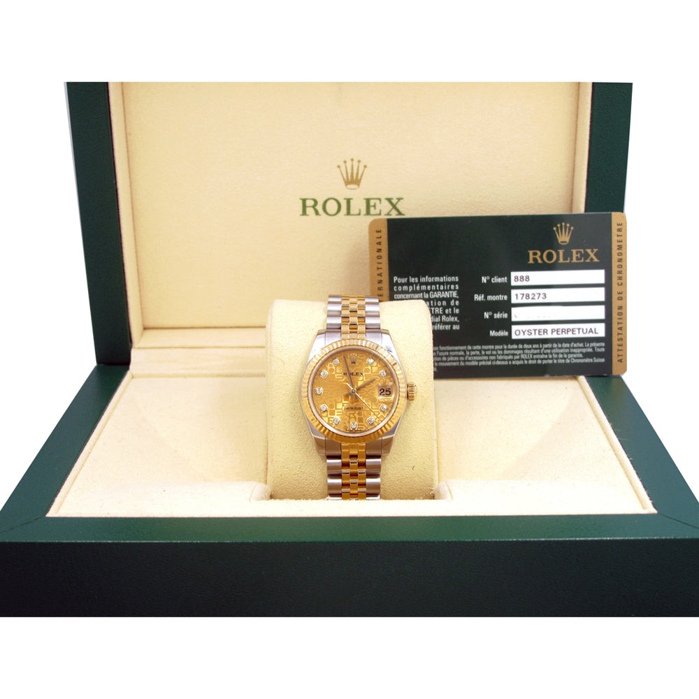 31mm Rolex 18k Yellow Gold and Stainless Steel Oyster Perpetual Datejust Watch