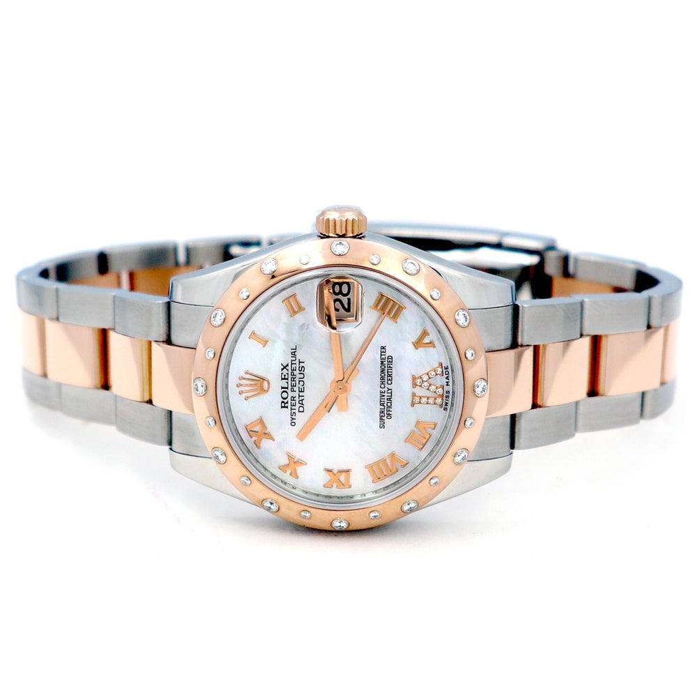 31mm Rolex 18k Everose Gold and Stainless Steel Oyster Perpetual Datejust Watch