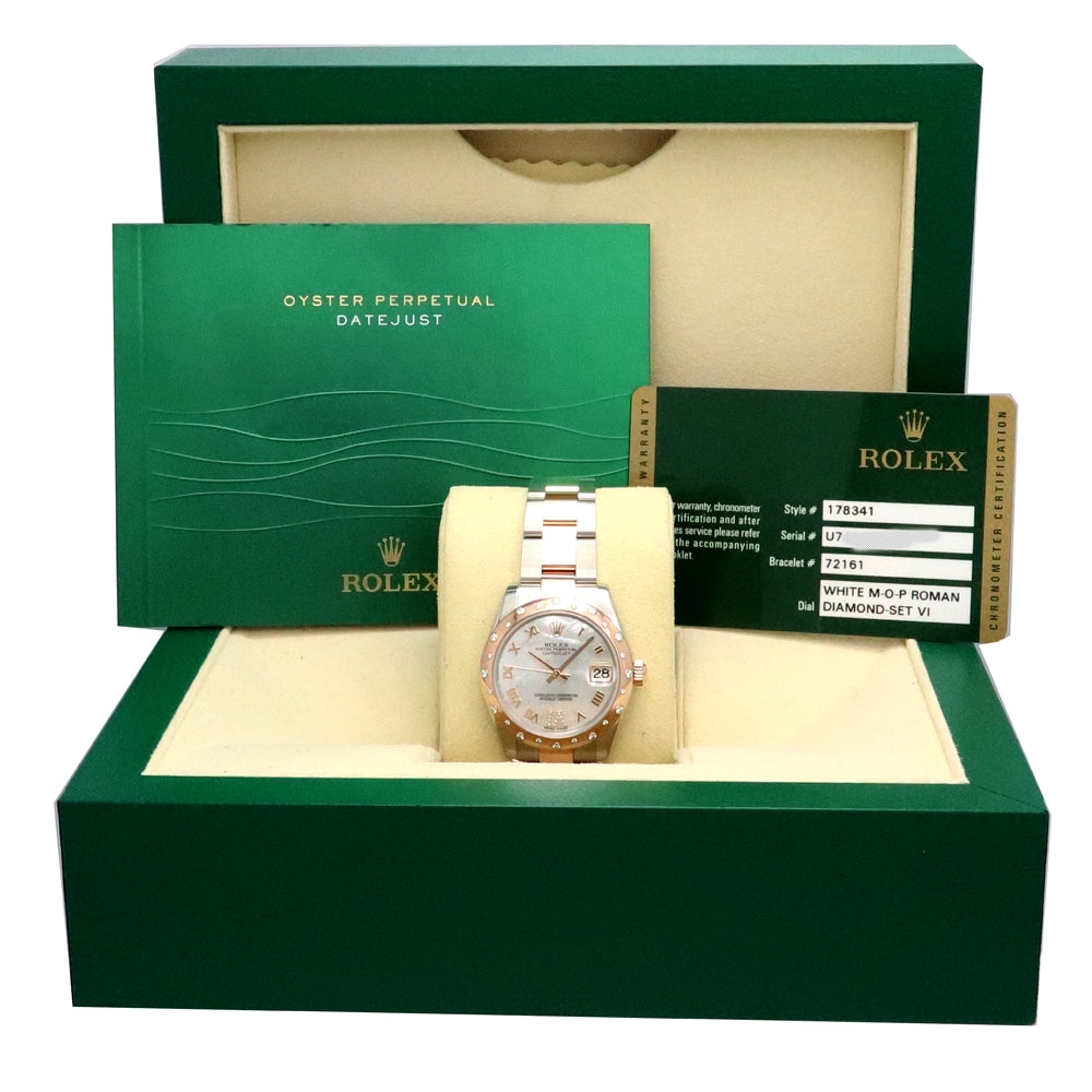 31mm Rolex 18k Everose Gold and Stainless Steel Oyster Perpetual Datejust Watch