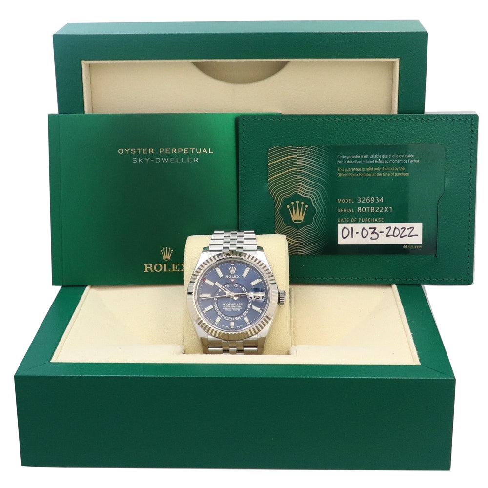 42mm Rolex Stainless Steel Oyster Perpetual Sky-Dweller Watch