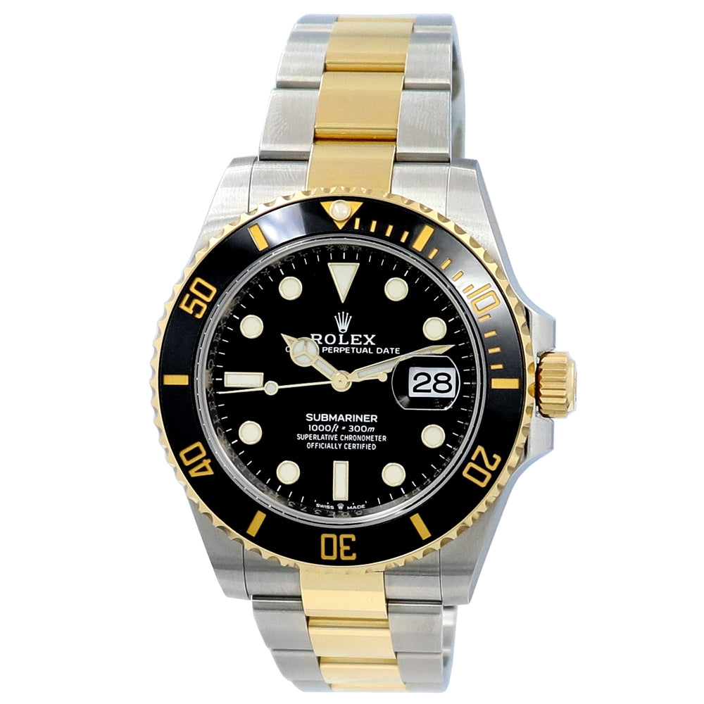 41mm Rolex 18k Yellow Gold and Steel Submariner Date Watch