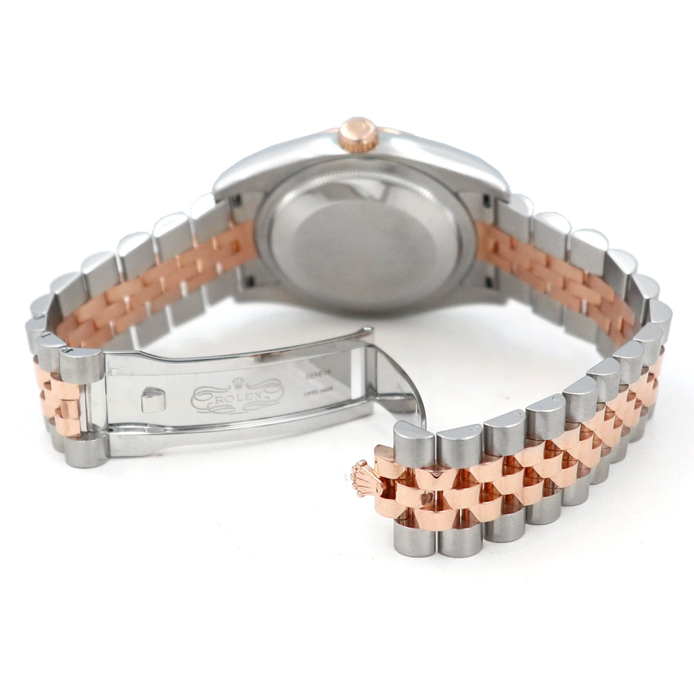 36mm Rolex 18k Rose Gold and Stainless Steel Oyster Perpetual Datejust Watch