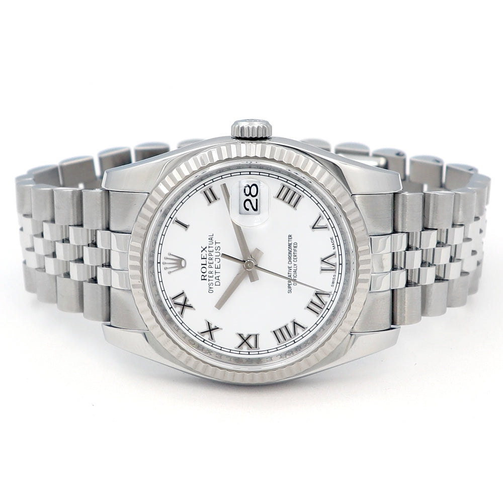 36mm Rolex Stainless Steel Oyster Perpetual Datejust Watch