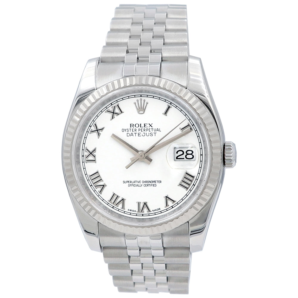 36mm Rolex Stainless Steel Oyster Perpetual Datejust Watch