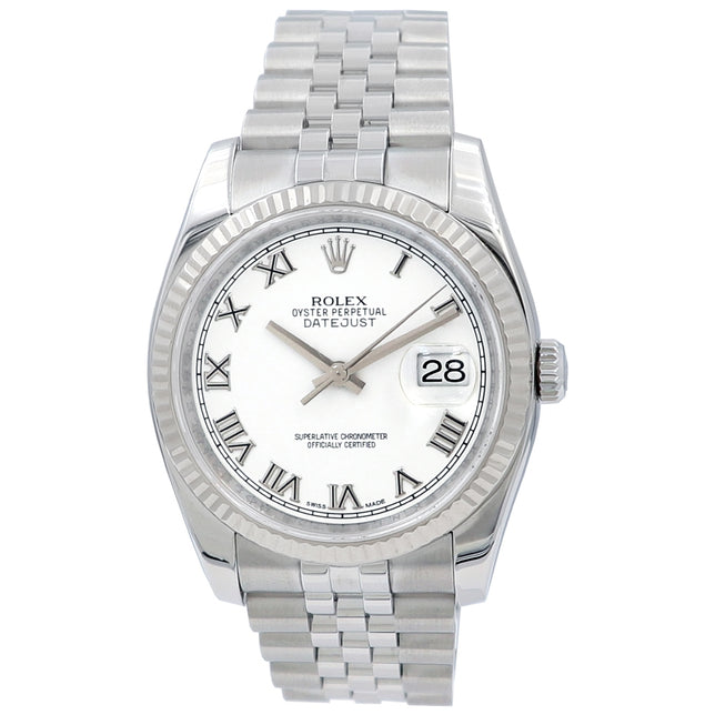 36mm Rolex Stainless Steel Oyster Perpetual Datejust Watch