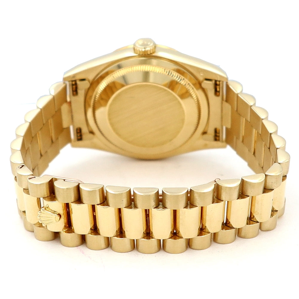 36mm Rolex 18k Yellow Gold Oyster Perpetual Day-Date Watch.