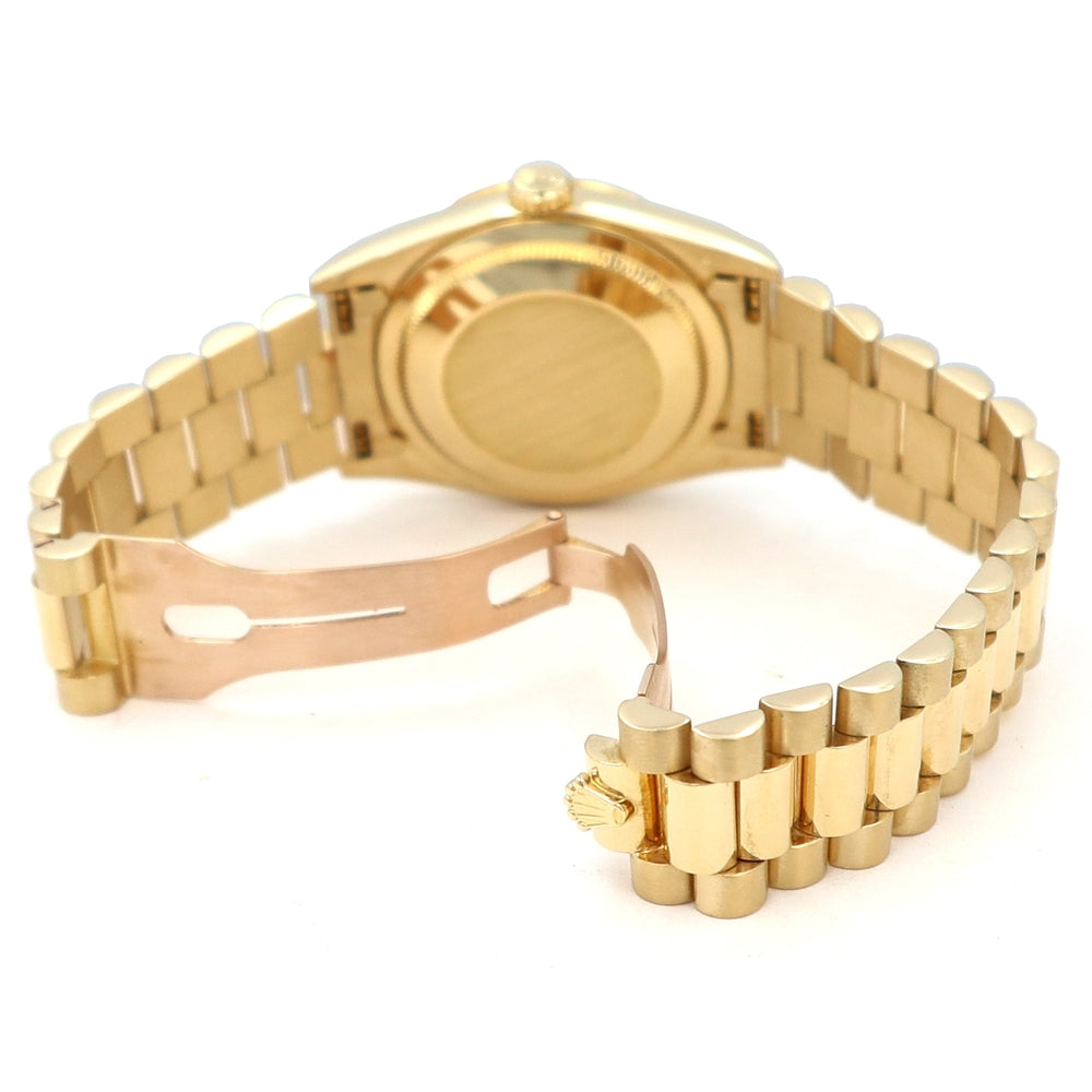 36mm Rolex 18k Yellow Gold Oyster Perpetual Day-Date Watch.