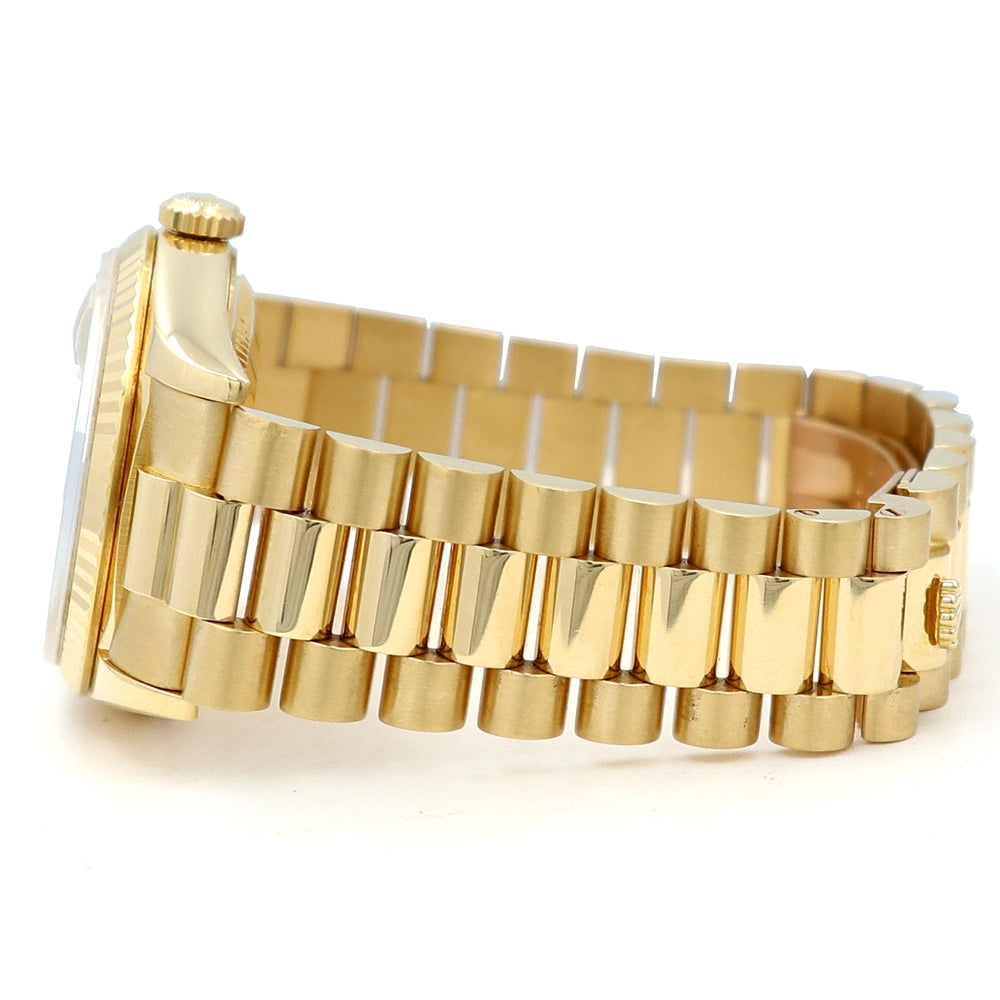 36mm Rolex 18k Yellow Gold Oyster Perpetual Day-Date Watch.