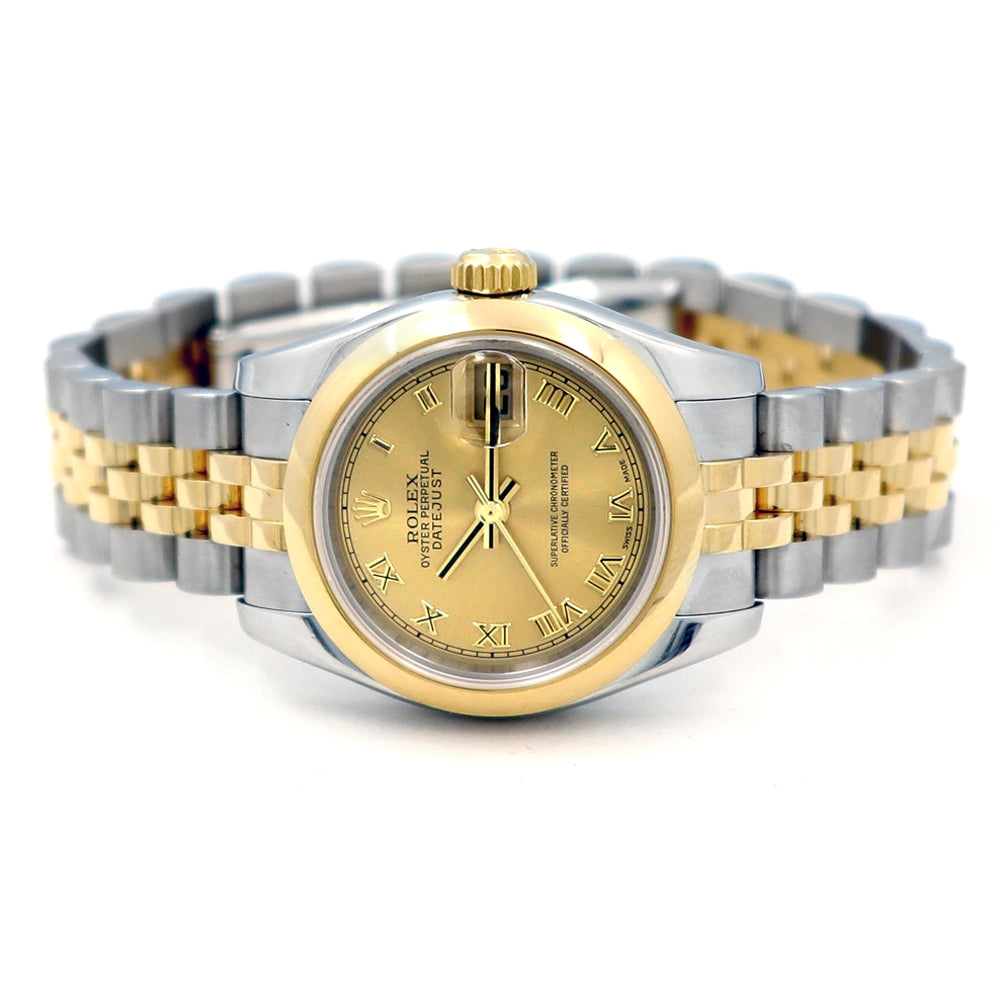 26mm Rolex 18k Yellow Gold and Stainless Steel Oyster Perpetual Datejust Watch