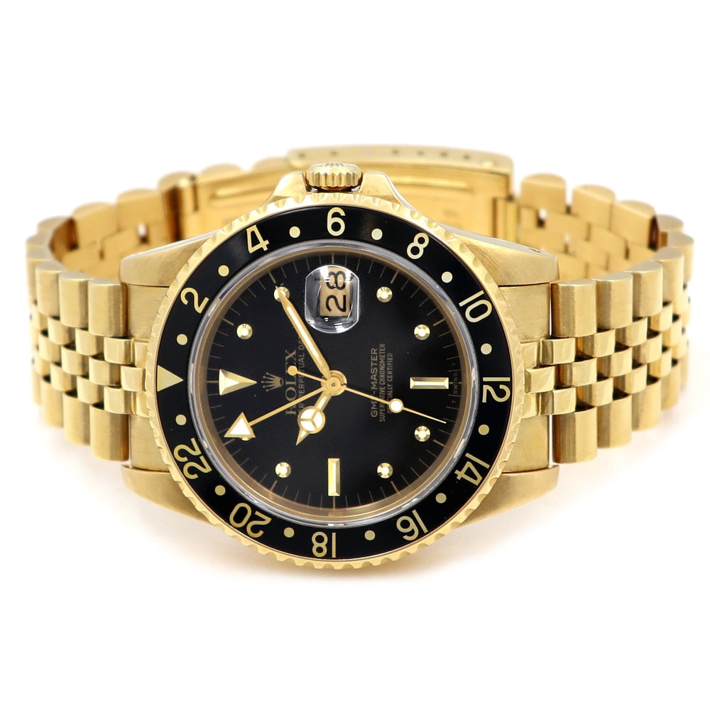 40mm Rolex 18k Yellow Gold GMT-Master Vintage Nipple Dial