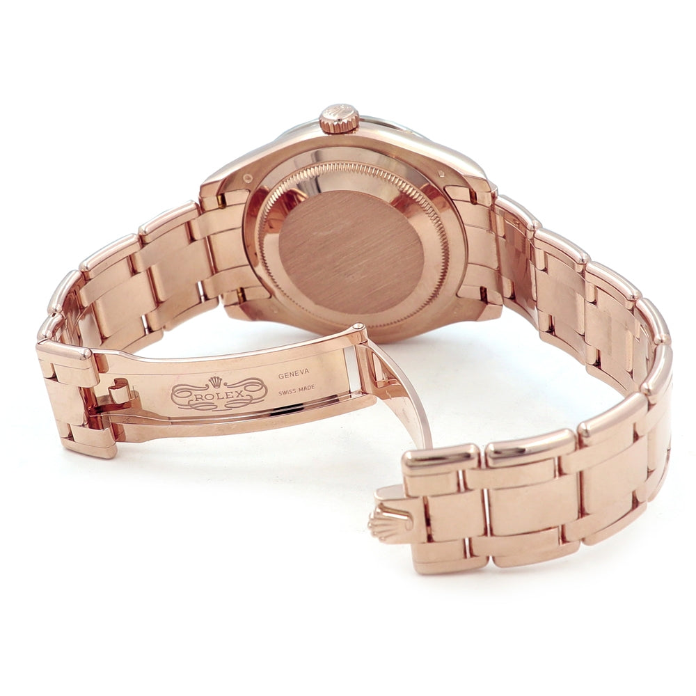 39mm Rolex 18k Rose Gold Oyster Perpetual Datejust Pearlmaster Watch