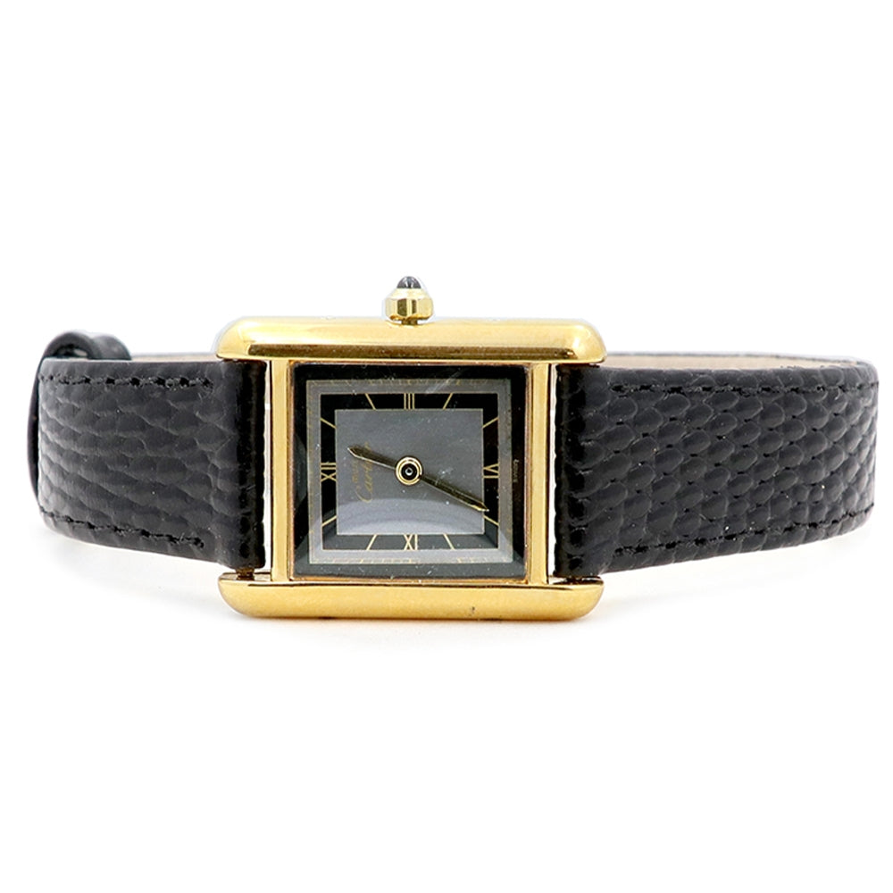 Ladies Cartier Stainless Steel Gold-Plated Tank Vermeil Argent Watch