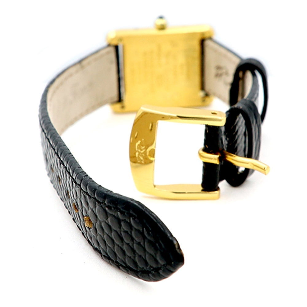 Ladies Cartier Stainless Steel Gold-Plated Tank Vermeil Argent Watch