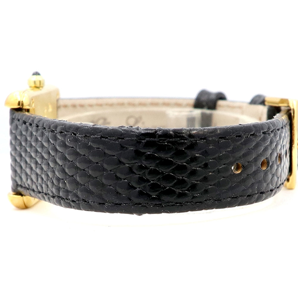 Ladies Cartier Stainless Steel Gold-Plated Tank Vermeil Argent Watch