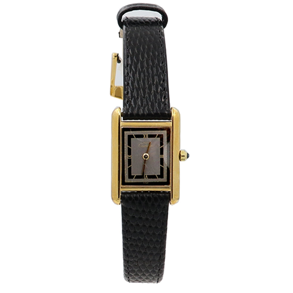 Ladies Cartier Stainless Steel Gold-Plated Tank Vermeil Argent Watch