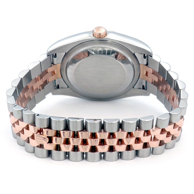 36mm Rolex 18k Rose Gold and Stainless Steel Oyster Perpetual Datejust Watch